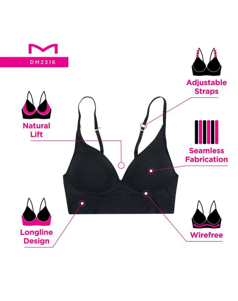 Maidenform M Seamless Lift Bralette Womenswear Comfort Everyday Adjustable Convertible Straps Wireless  