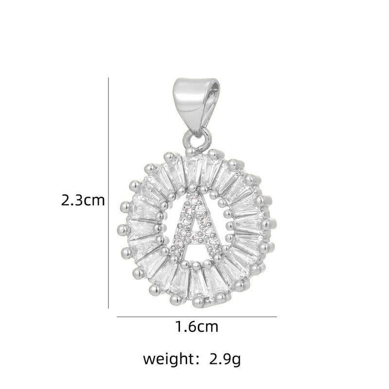 【B3】2 Count Initial Letter Necklace Set with Zirconia Stones | Golden/Silver Bubble Necklaces  