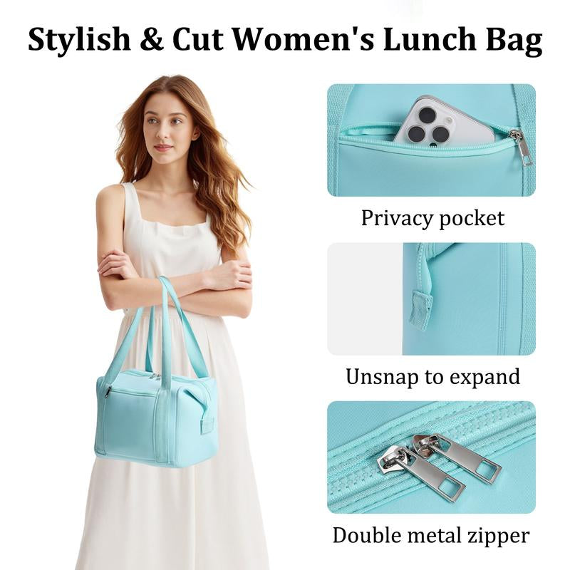 MEXS Lunch Tote Bag for Women Men 11.2L, Neoprene & Leakproof Large Insulated Lunch Box Bag, Tear-Stain Resistant/Machine Washable  