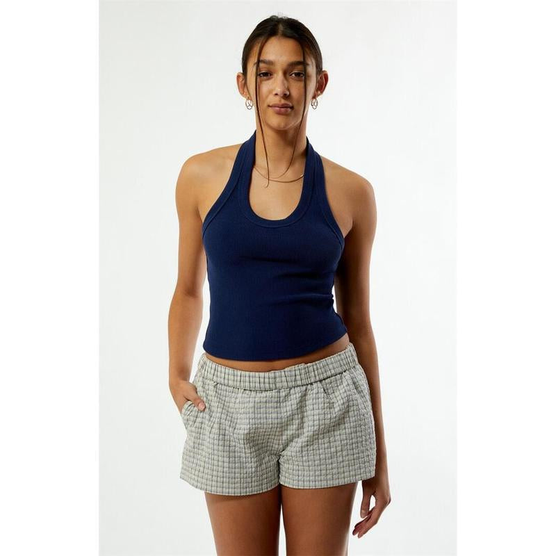 Your Favorite Women'S Weekend Ribbed Halter Top