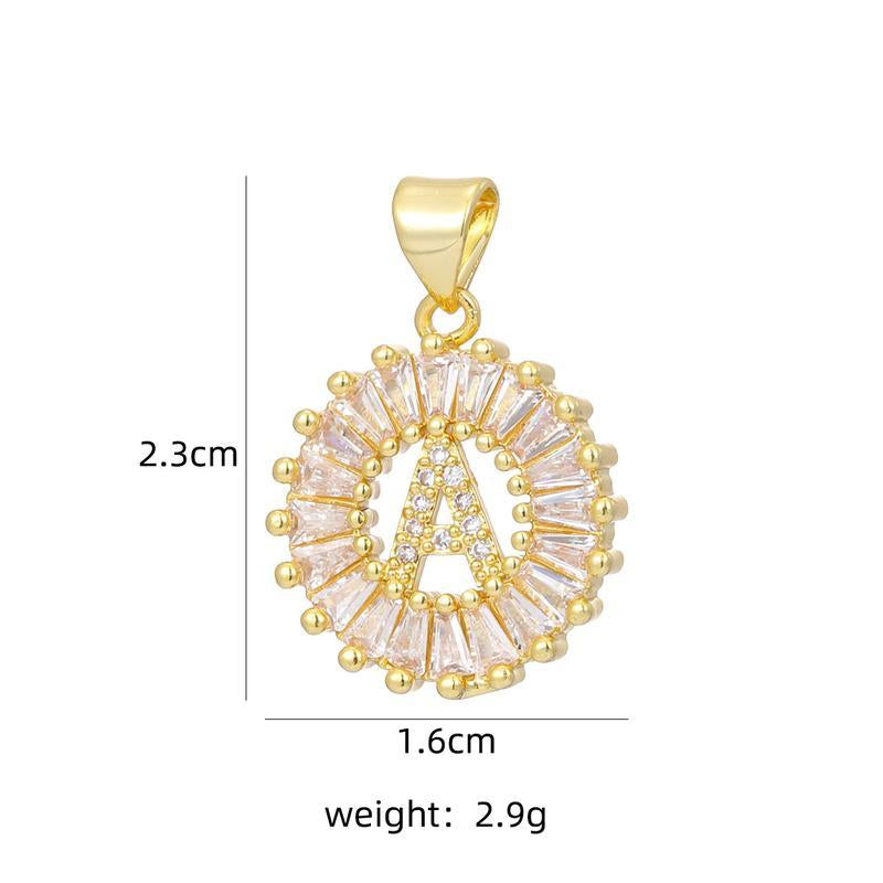 【B3】2 Count Initial Letter Necklace Set with Zirconia Stones | Golden/Silver Bubble Necklaces  